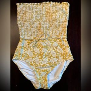 LOFT one piece strapless with strap bandeau swimsuit